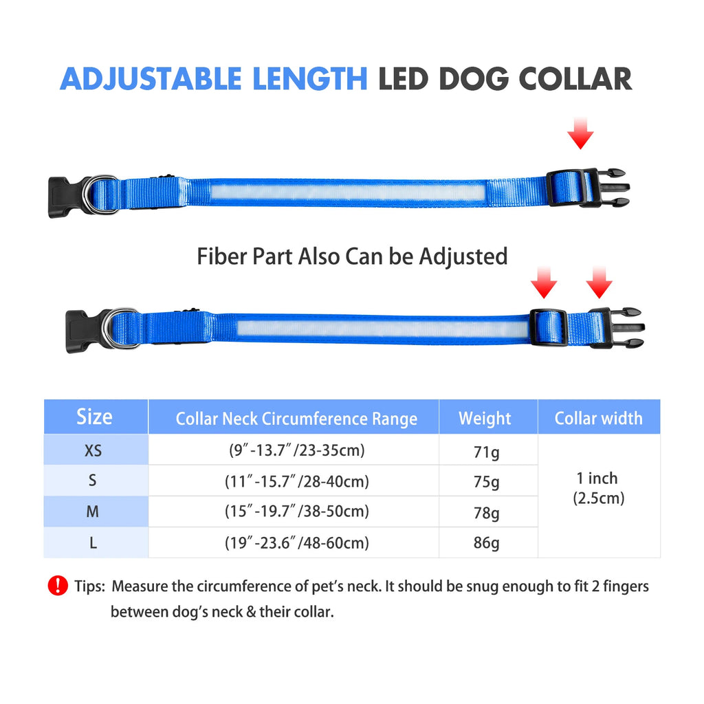 LED Hundehalsband – Wiederaufladbar & Wasserdicht
