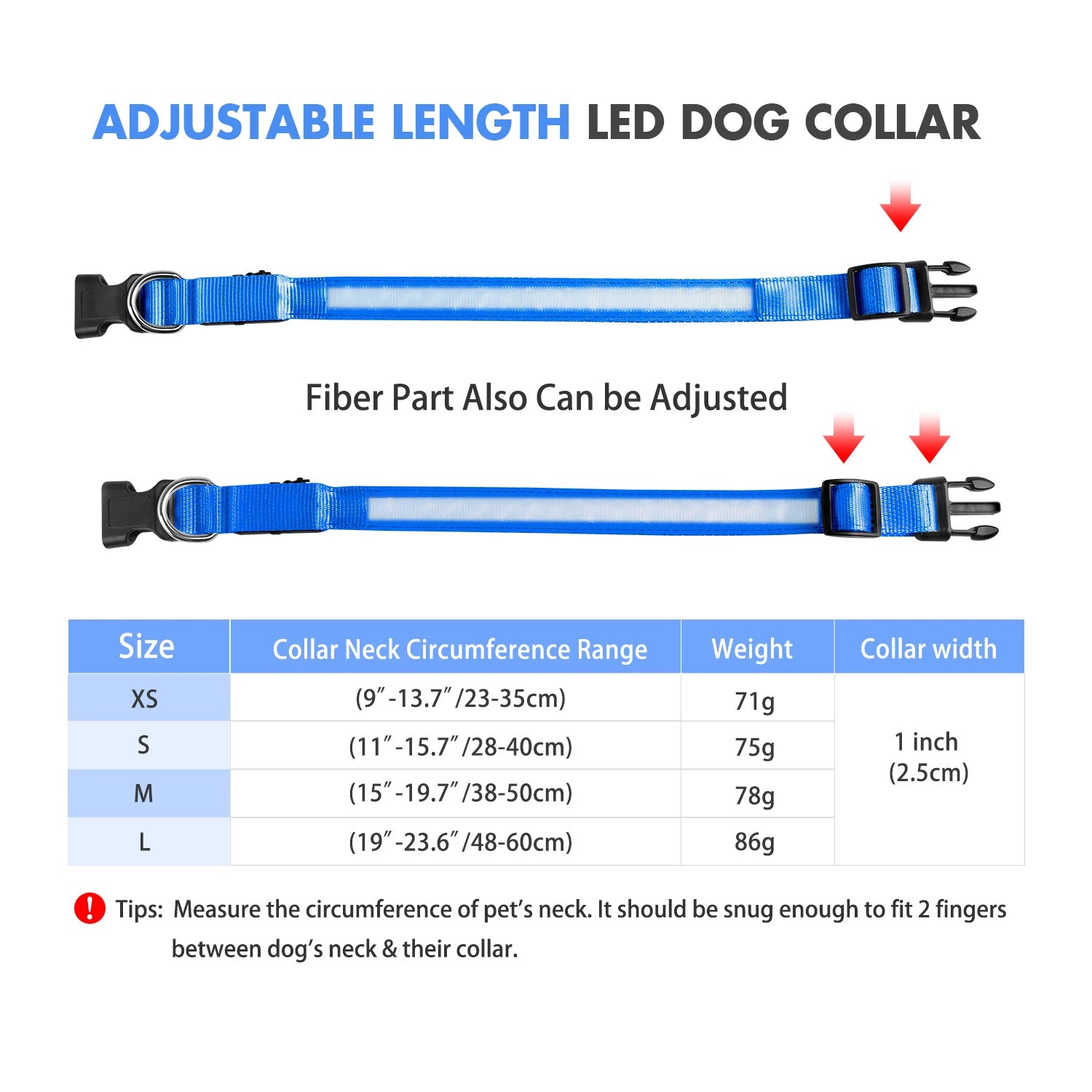 LED Hundehalsband – Wiederaufladbar & Wasserdicht
