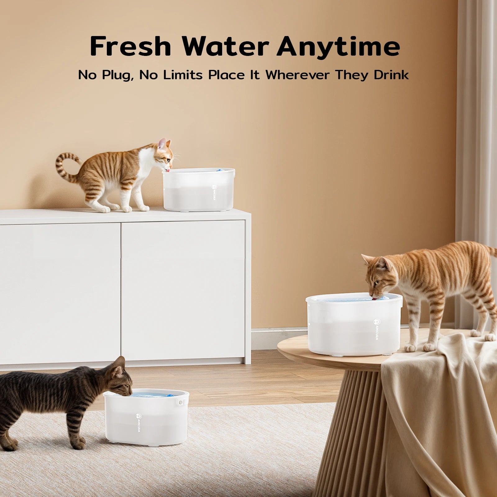 Kabelloser Trinkbrunnen für Katzen, 2 l