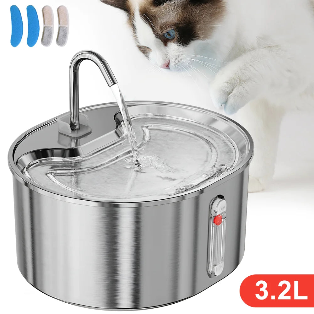 3,2 L Katze Trinkbrunnen Edelstahl