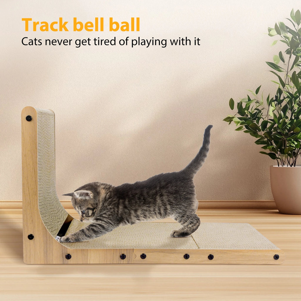 L-förmiges Kratzbrett mit Spielball