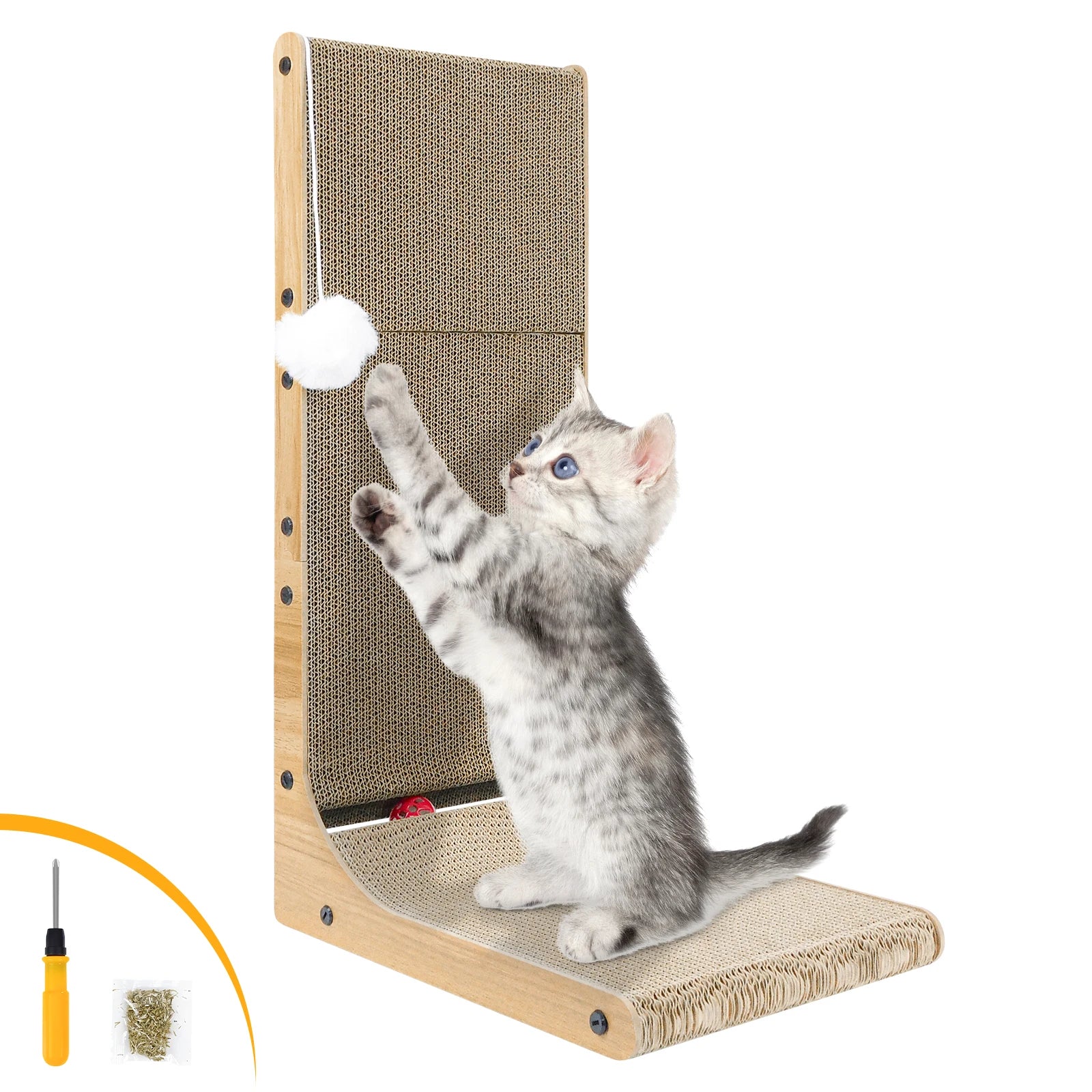 L-förmiges Kratzbrett mit Spielball