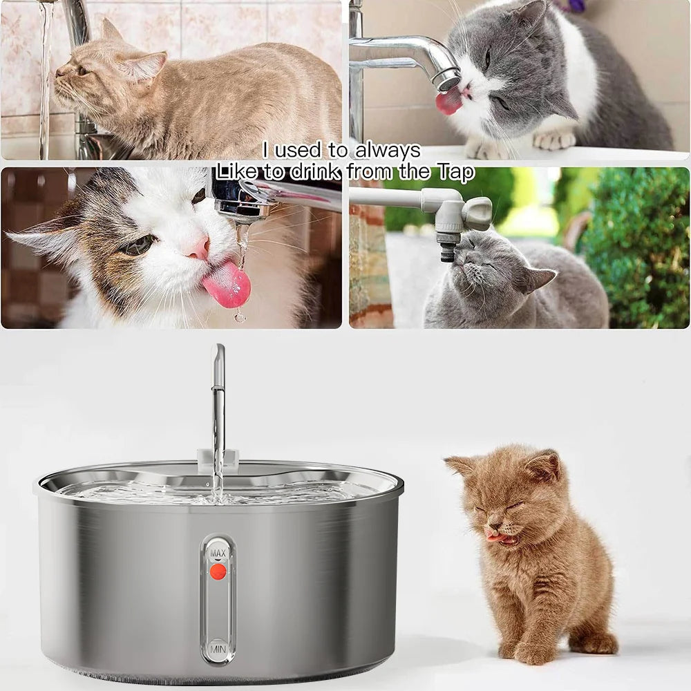 3,2 L Katze Trinkbrunnen Edelstahl