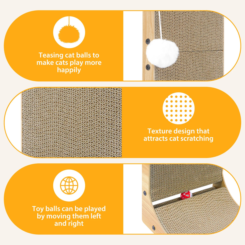 L-förmiges Kratzbrett mit Spielball