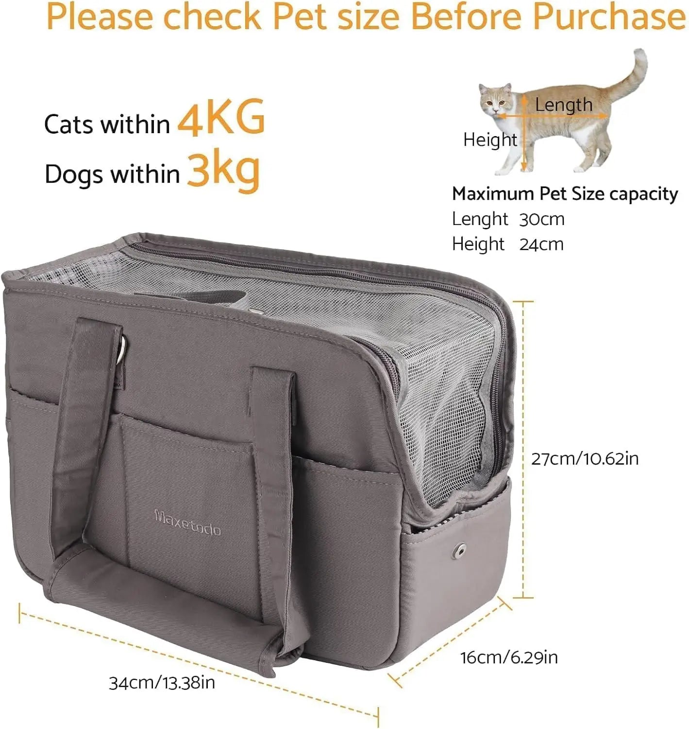 Haustier-Tragetasche für kleine Hunde & Katzen