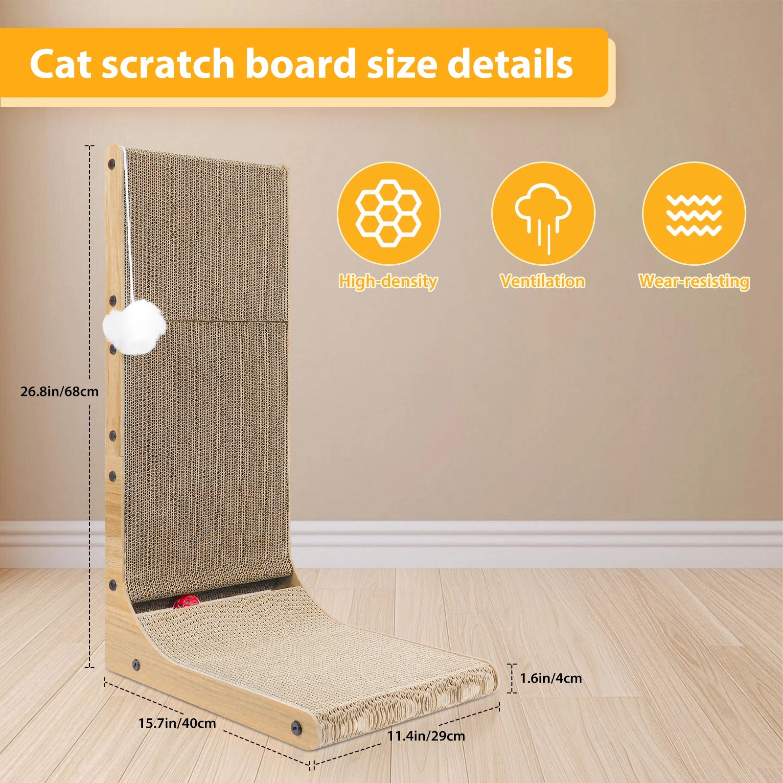 L-förmiges Kratzbrett mit Spielball